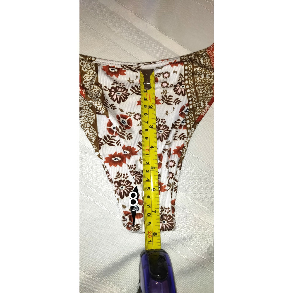 Zaful Bikini Swimsuit Sz S 4 NWT Strappy Back 2 Piece Rust, Brown,White NEW - Picture 11 of 15